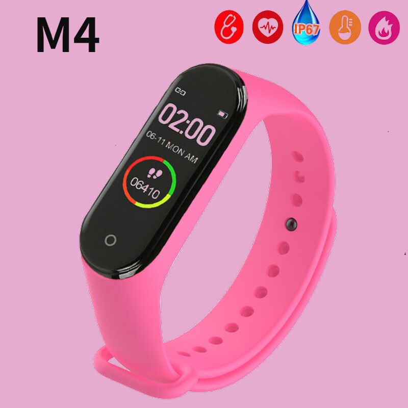 Kinderen M4 Mannen Smart Polsbandjes IP67 Waterdichte Bloeddruk Hartslag Horloges Monitor Fitness Tracker Smart Horloge Armband