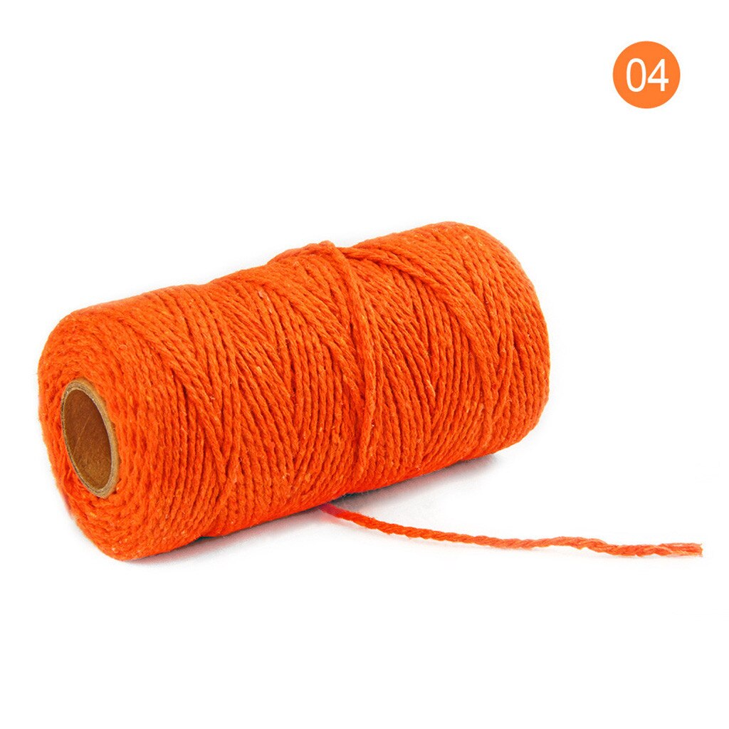100M Lange/100Yard Pure Katoen Twisted Cord Touw Ambachten Macrame Artisan String 20 Kleuren Kan Worden Gekozen: Orange 