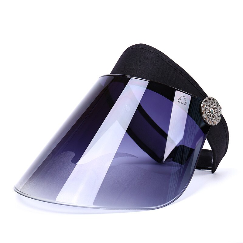 Fläckmask ansiktsmössa bakterier unisex plastvisir solhatt justerbar sportsolskydd utomhus sommarmössa  qp2: Svart