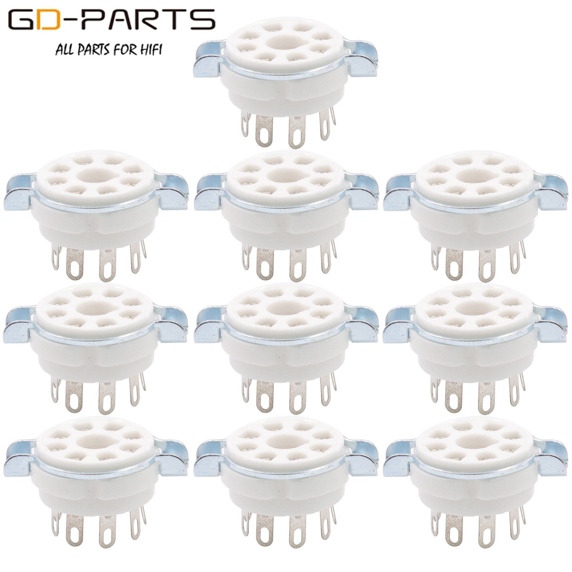 10PCS Chassis Vacuum Tube Sockets Mount 8pin Octal Ceramic Valve Tube Base For KT88,KT66,EL34,5AR4,6L6,6CA7,6SL7,6SN7,GZ34: GZC8-Y-1