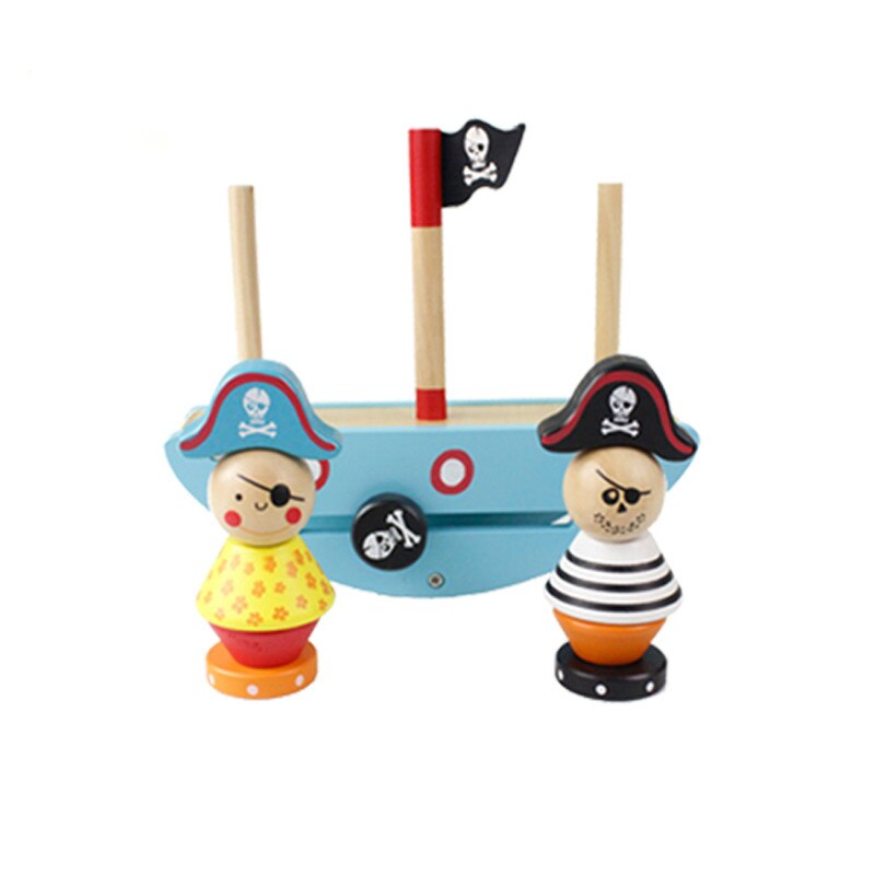 Grappige Piratenschip Balance Game Baby Speelgoed Houten Blok Digitale Aid Onderwijs Voor Kinderen Balance Game Pirate Leren Kinderen Speelgoed: Default Title