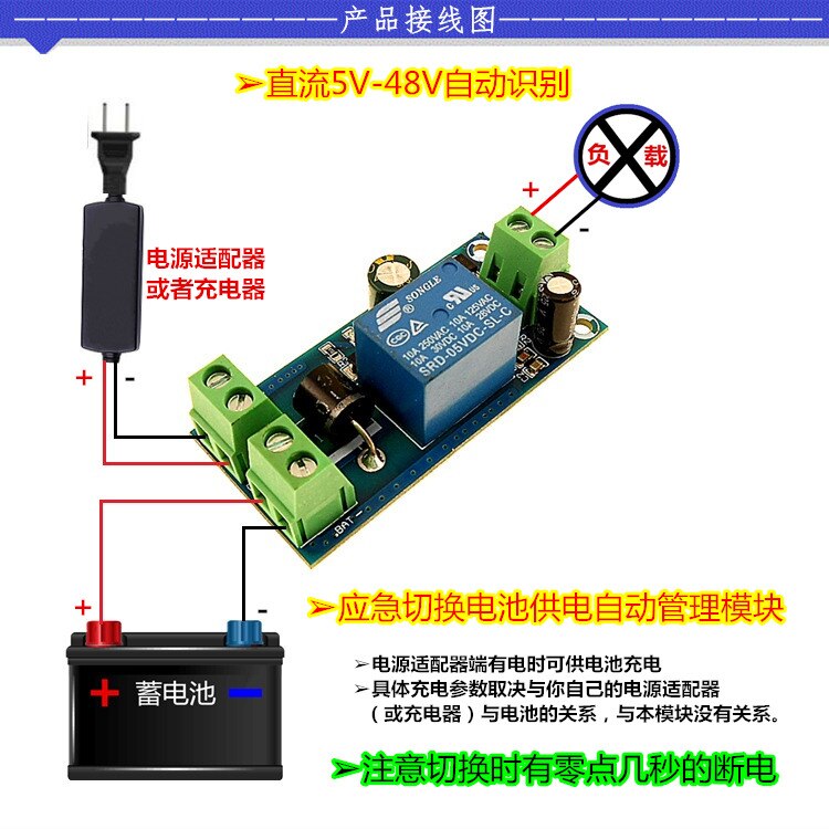 YX850 power outage automatic switching standby battery lithium battery module, 5V-48V general emergency converter