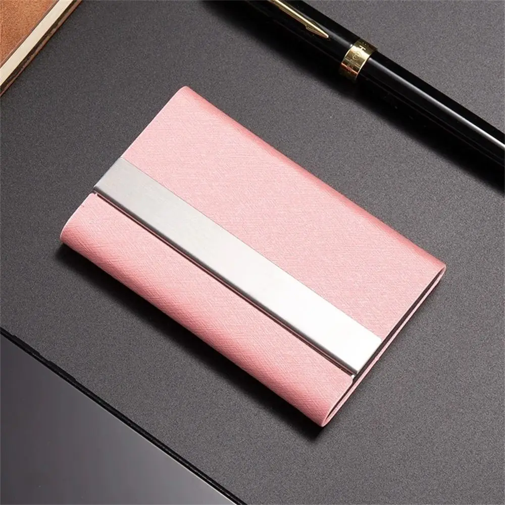 Rfid Credit Card Holder Men Wallets Bank Cardholder Case Luxury PU Leather Slim Thin Business Card Holder with Magnetic Buckle: WHITE