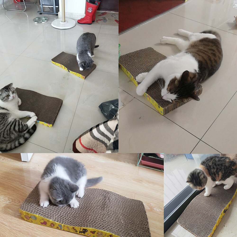 Cat Toys Cat Scratch Board Pad Scratching Posts Kitten Corrugated Paper Pad Cats Grinding Nail Scraper Mat Mattress