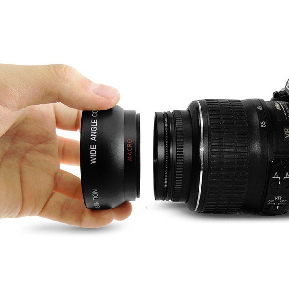 1 ensemble objectif Macro grand Angle 52MM 0.45x pour Nikon D3200 D3100 D5200 D5100 noir Super grand Angle