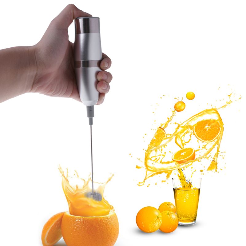 Electric Handheld Stainless Steel Milk Frother Kit Auto Stirrer Kitchen Tools Mar28