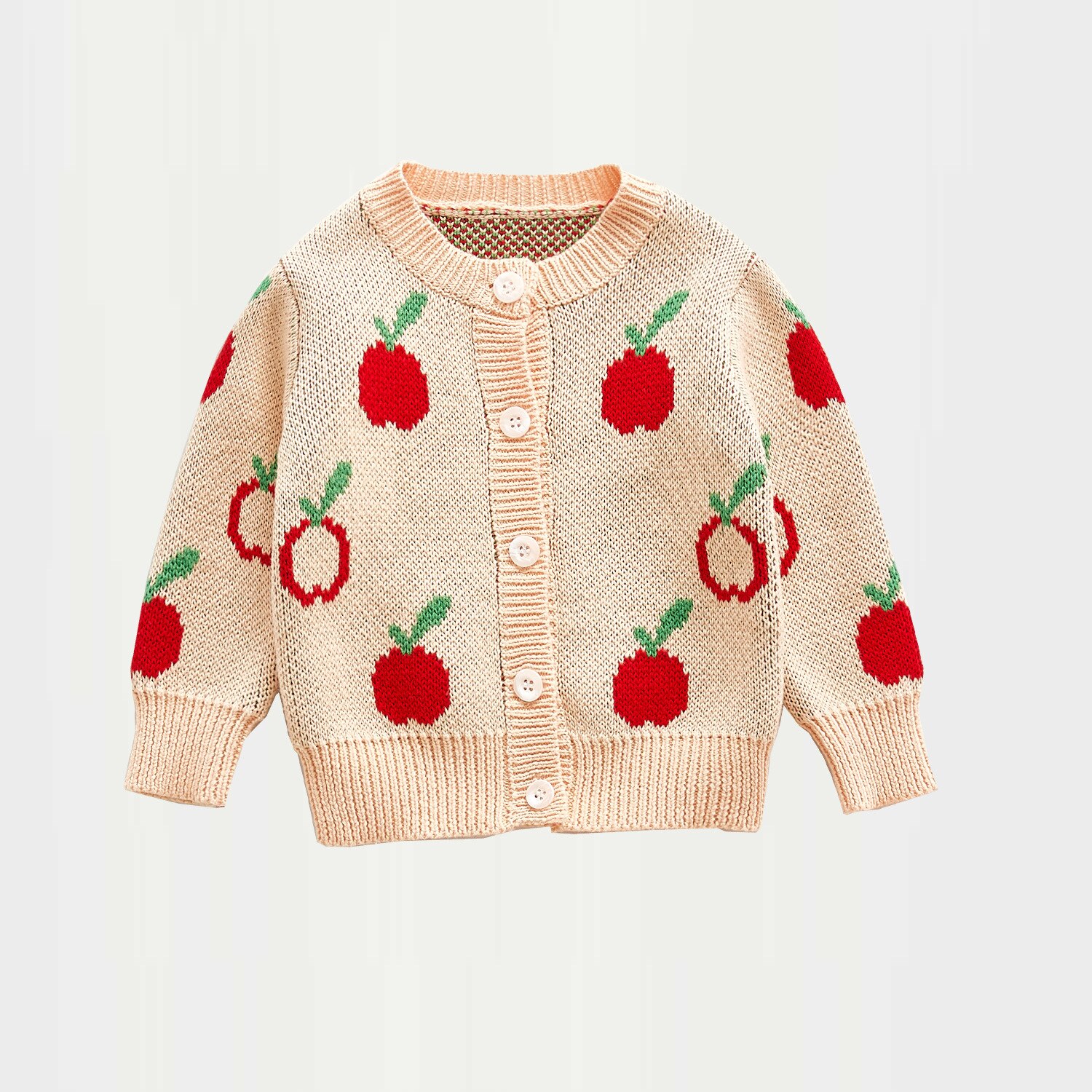 Herfst Baby Meisjes Trui Pakken Apple Print Jas + Jumpsuit Baby Gebreide Bodysuit Baby Meisje Kleding Kinderen Gebreide Set