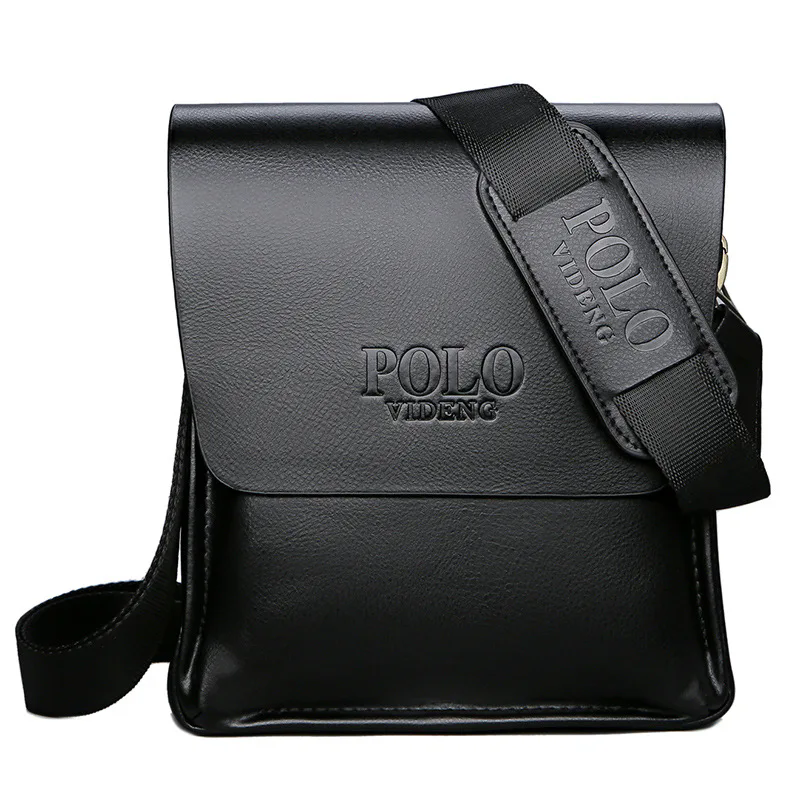 The leisure business single shoulder bag Polo vertical bag man trend inclined shoulder bag: black