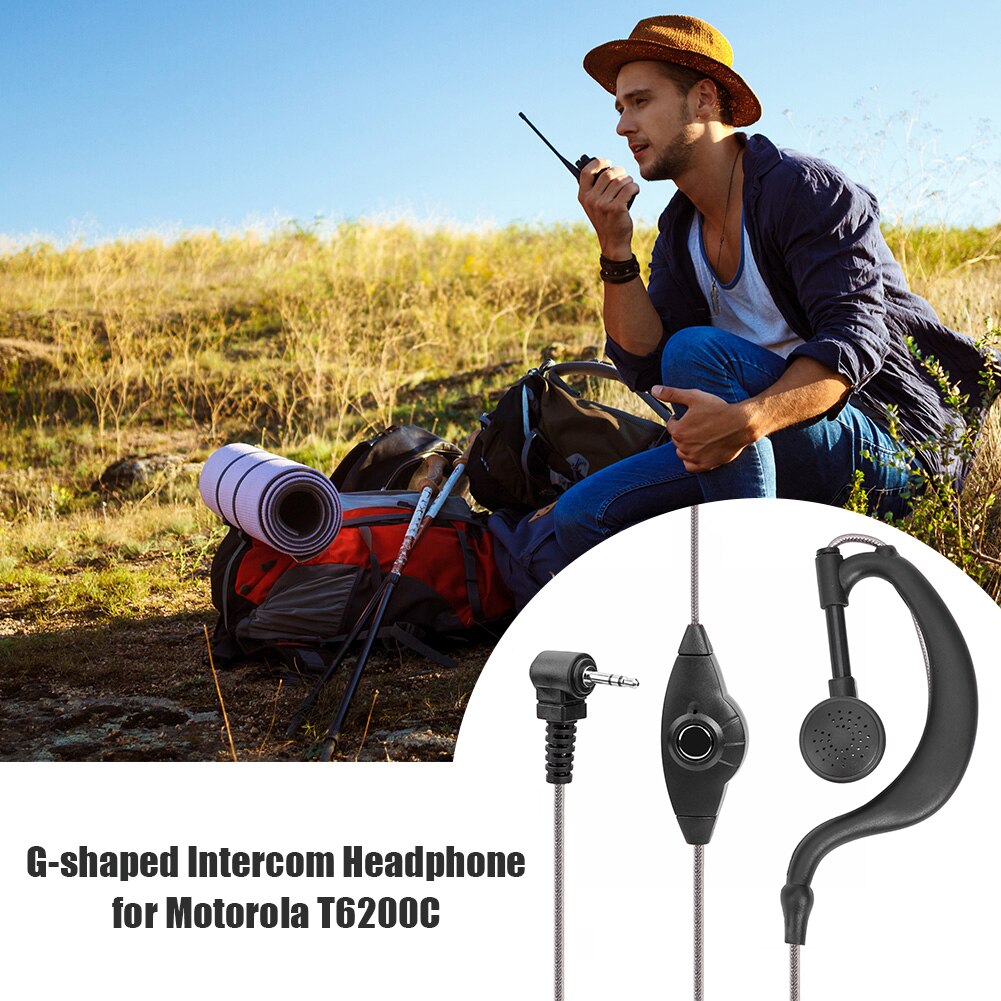 Universal 1Pin G Shape 2.5mm Ear Hook Earpiece Headset w/PTT Mic for Motorola MTH600 MTH650 MTH600 MTH800 MTH850 MTP850