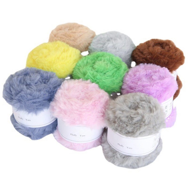 50g/Rolle Plüsch Kunst pelz flauschiges Garn Häk elgarn zum Stricken von Strickjacke Schal Pullover Schal Hands trick garn Näh zubehör