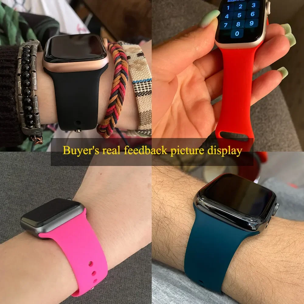 Bracelet en Silicone pour Apple Watch Ultra 2 49mm 10 9 8 7 46mm 45mm 41mm, boucle de couleur pour IWatch 6 5 4 3 SE 44mm 42mm 40mm