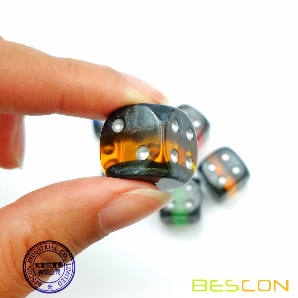 Bescon Mineral Felsen EDELSTEIN REBEN 6 Seiten 16MM Würfel einstellen 20 Pack, 5/8 "D6 Mineral Felsen Würfel einstellen in Verschiedenen Farben