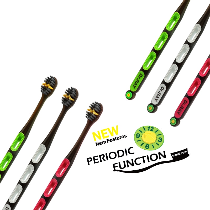 Dr.Ray Toothbrush Bamboo Charcoal Teethbrush Soft 0.01mm Brush Bristle Small Head Toothbrush With Tongue Scraper Cleaner