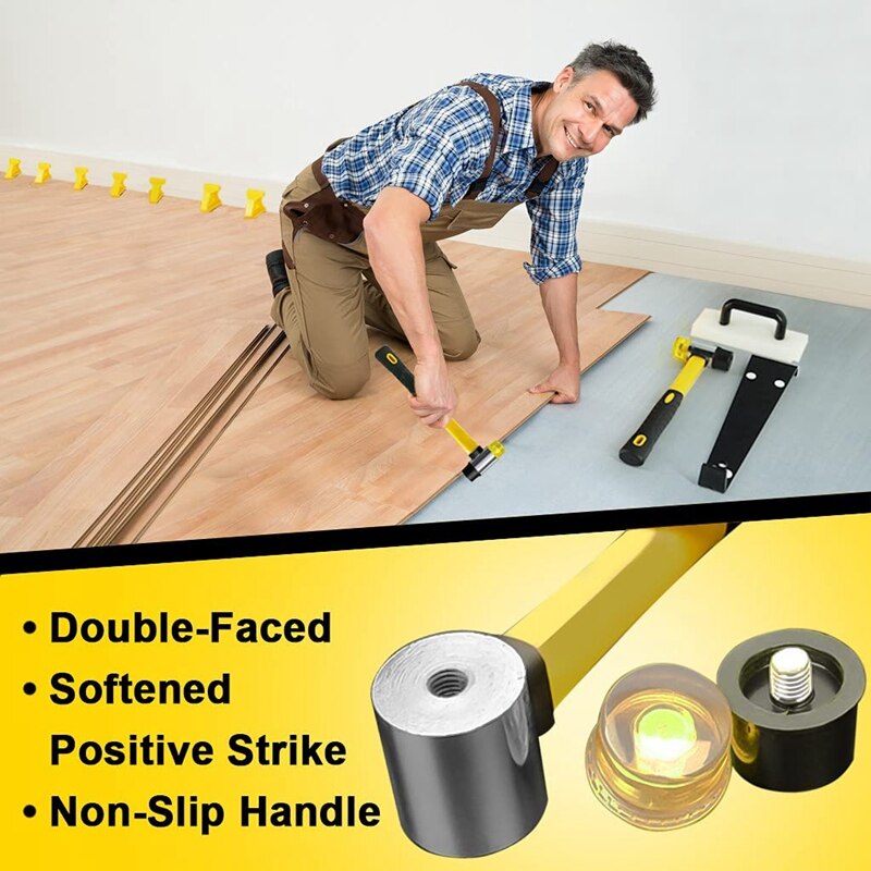 Laminaat Gereedschap, Vloeren Installatie Kit, Vinyl Vloeren Gereedschap-Tikken Blok Met Handvat, 2 In 1 Spacers