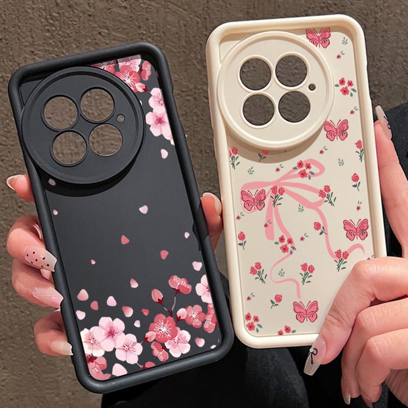 Funda de teléfono para OnePlus 13T 13R 12R 11R flor rosa flor de melocotón parachoques a prueba de golpes funda suave de silicona Fundas para OnePlus 13 12