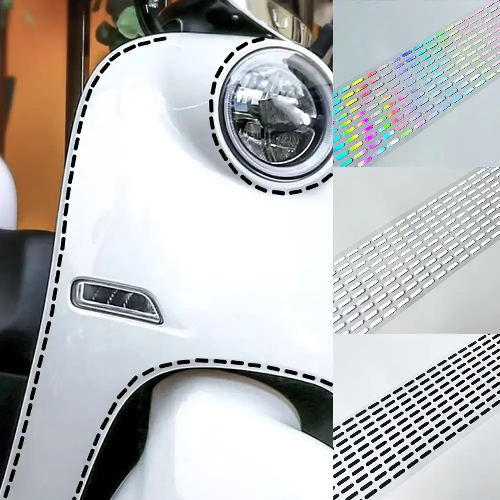Reflecterende motorfiets sticker DIY gestippelde tape rolstrip decoratie accessoires auto sticker vinyl elektromobiel striping tape