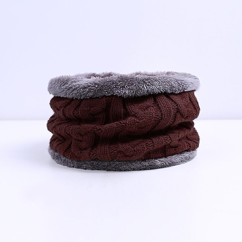 URDIAMOND-ensemble de foulards pour hommes, unisexe, 6 couleurs, tricot, ensemble d'écharpes, chapeau en laine chaude, accessoires d'extérieur, hiver: Dark brown2