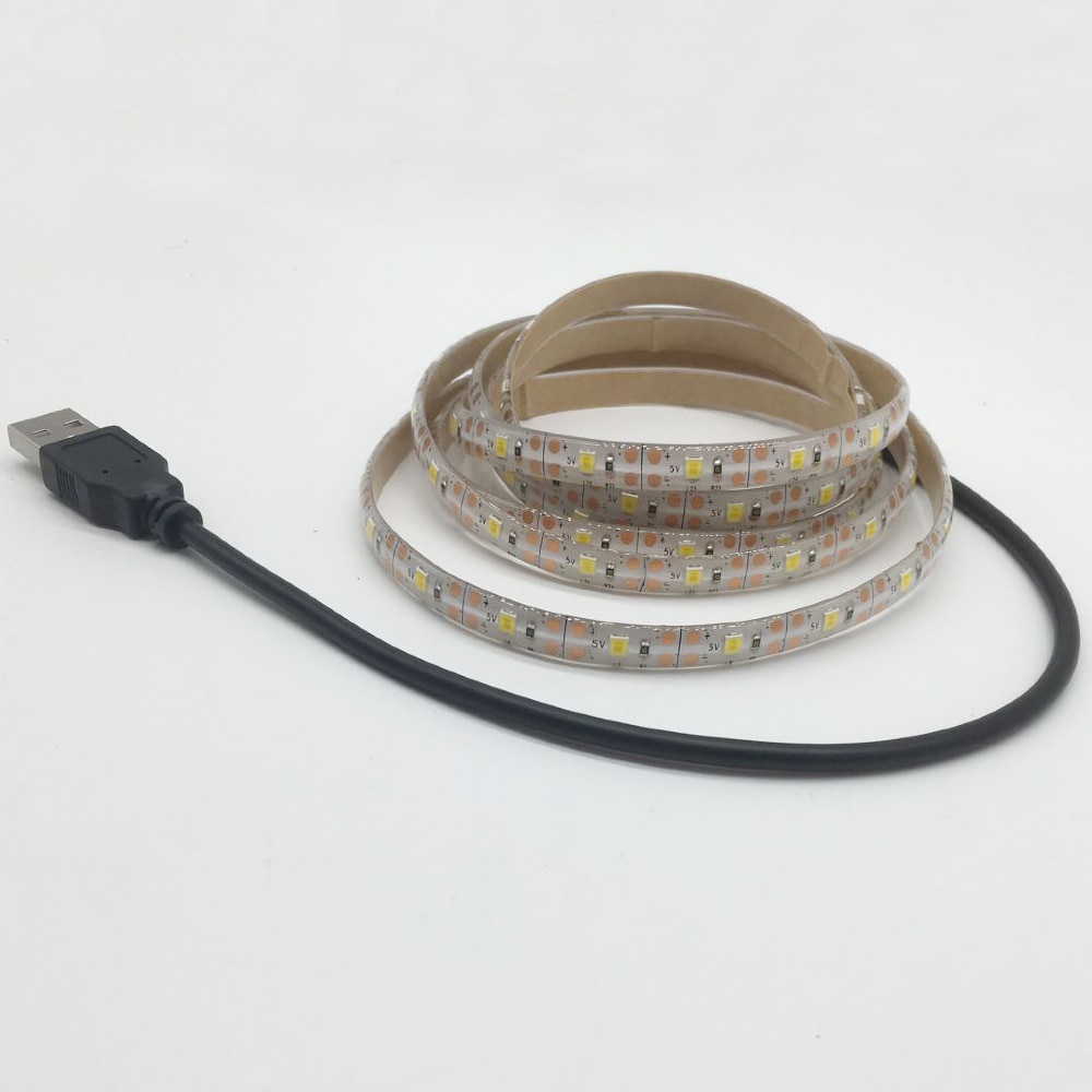 1m 2m 3m Draadloze PIR Motion Sensor LED Bed Closet nachtlampje 5V 2835 LED Strip AAA Batterij Power Flexiable lamp Verlichting