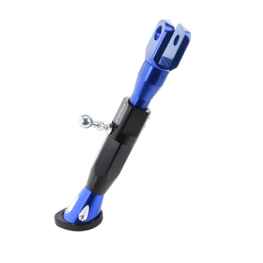 Pata de cabra para motocicleta, soporte de pie modificado CNC de aleación de aluminio, altura ajustable, 22-25CM: Azul