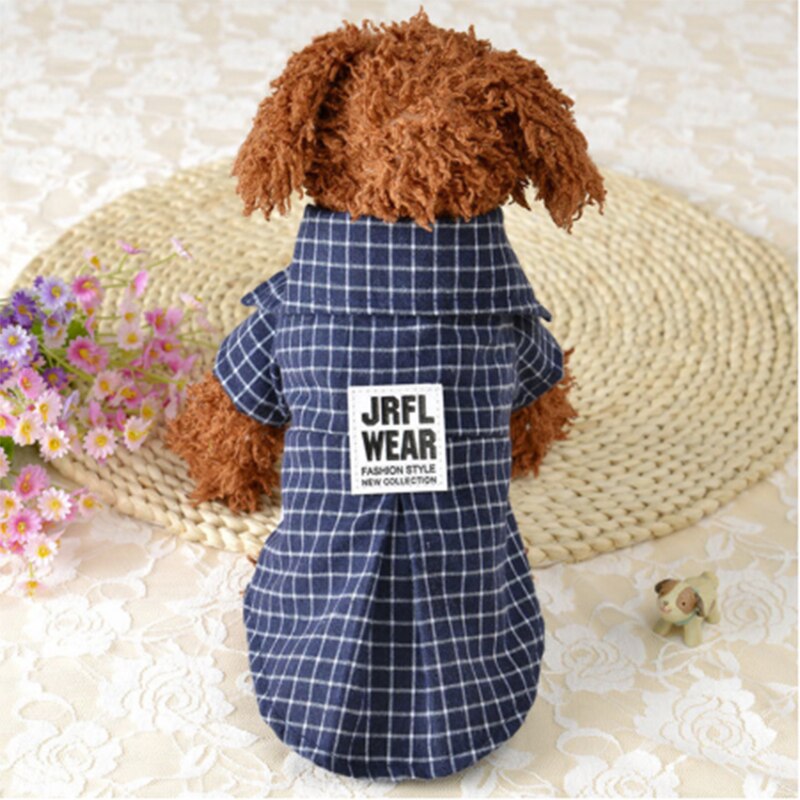 Dog Clothes Classic Pet T-shirt Plaid Shirts for Cats Dogs Spring Summer Clothing for Small Dogs Chihuahua Pug Clothing