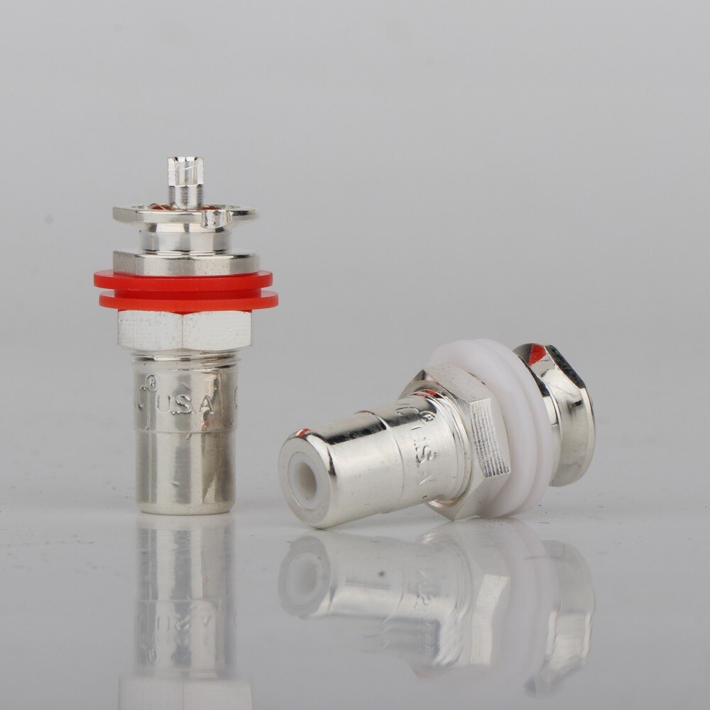 8 Stuks RS3006 Verzilverd Rca Phono Chassis Panel Mount Vrouwelijke Socket Adapter
