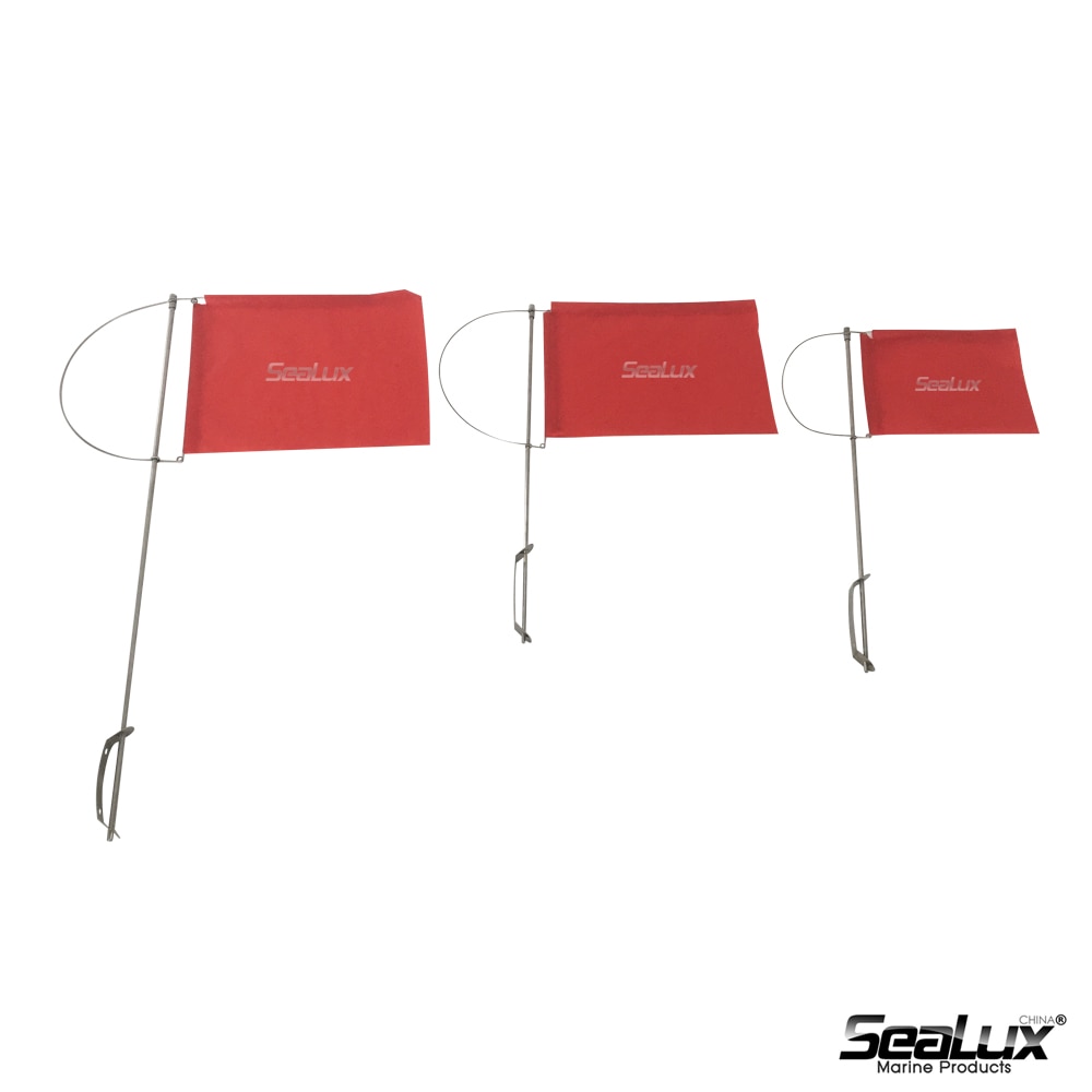 Sealux Large 190mm x 150mm Wind Pennant Structure with Red Nylon flag Wind indicator for Marine Boat Yacht