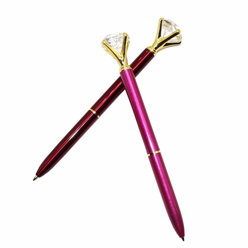 1 pièces stylo à bille rubis Rose diamant étudiant affaires bureau écriture stylo 0.7mm bleu/noir recharge