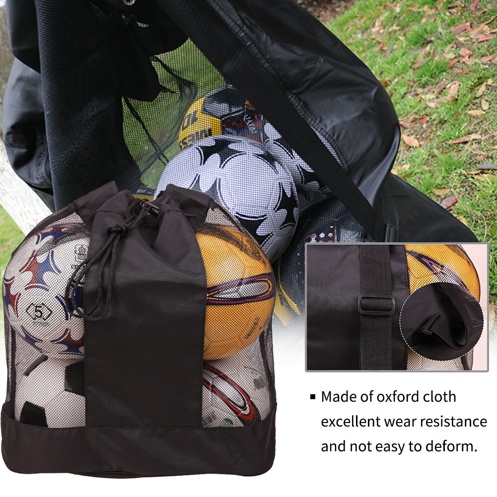 Mesh Ball Bag Soccer Volleyball Oxford Cloth Adjustable Strap Outdoor Single Shoulder Basketball Sack Drawstring Undeformable