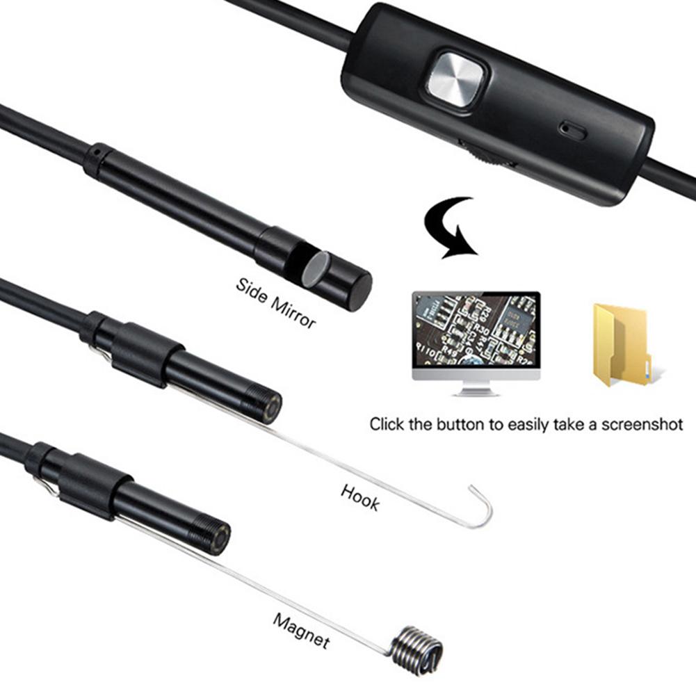 Endoscópio 3 em 1 usb tipo c, ferramenta de detecção de falhas, carro à prova d'água, 480p, com 6 luzes led para ios, android 30