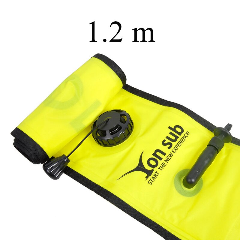 YonSub Scuba SMB Diving Surface Marker Buoy with High Visibility Inflatable Float Safety Sausage Signal Tube Signal Tube: Yellow-1.2m