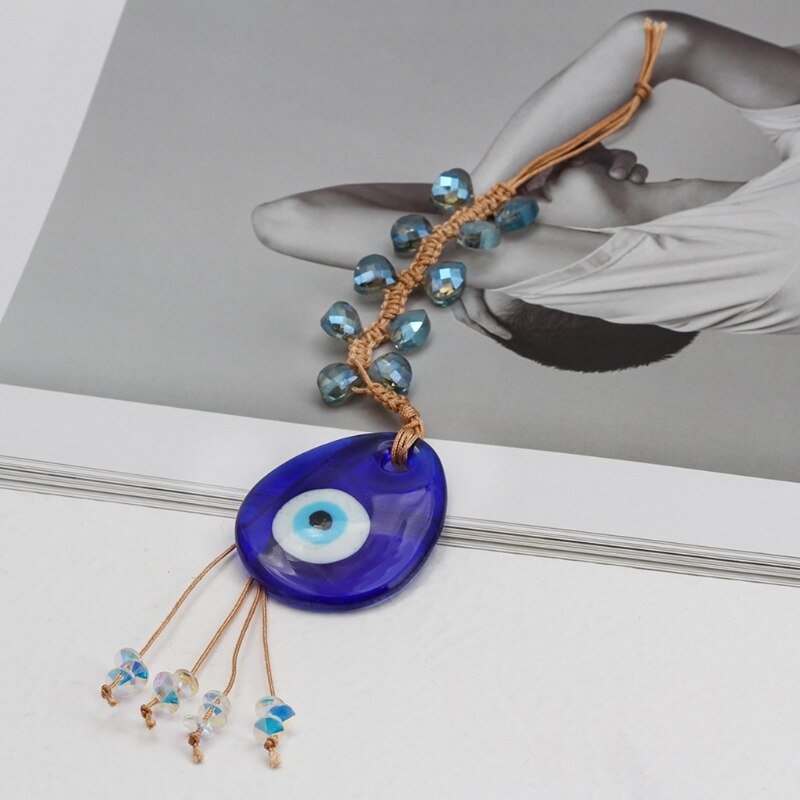 Turkish Blue Evil Eye Amulets Wall Protection Water Droplet Hanging Lucky Pendant Wind Chimes Garden Home Decorations Ornament