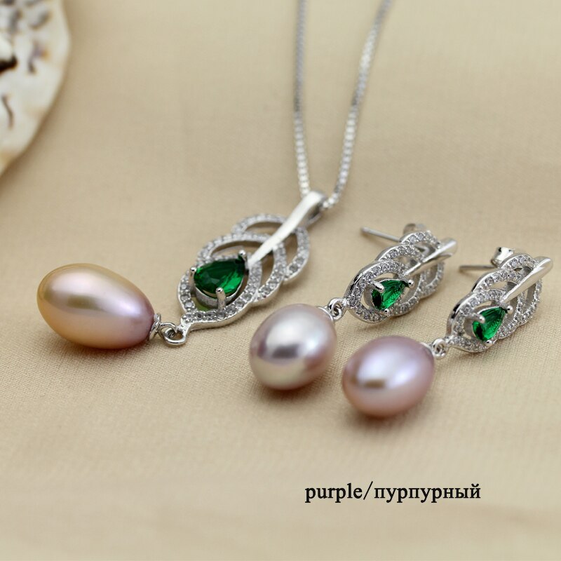 YouNoble Zoetwaterparels Sieraden Set Vrouwen, 925 zilveren bruidsmeisje sieraden set bohemian sapphire beste vrienden wit