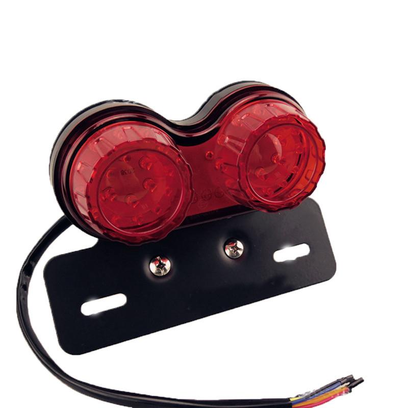 Universal twin dual motorcykel baglygte baglygte led motorcykel baglygte blinklys bremse nummerpladeholder lys