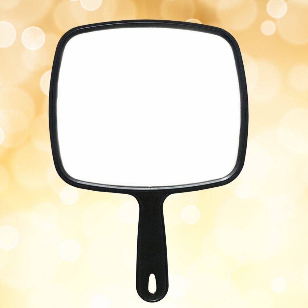 Handheld Salon Barbers Hairdressers Mirror with Handle (Black)