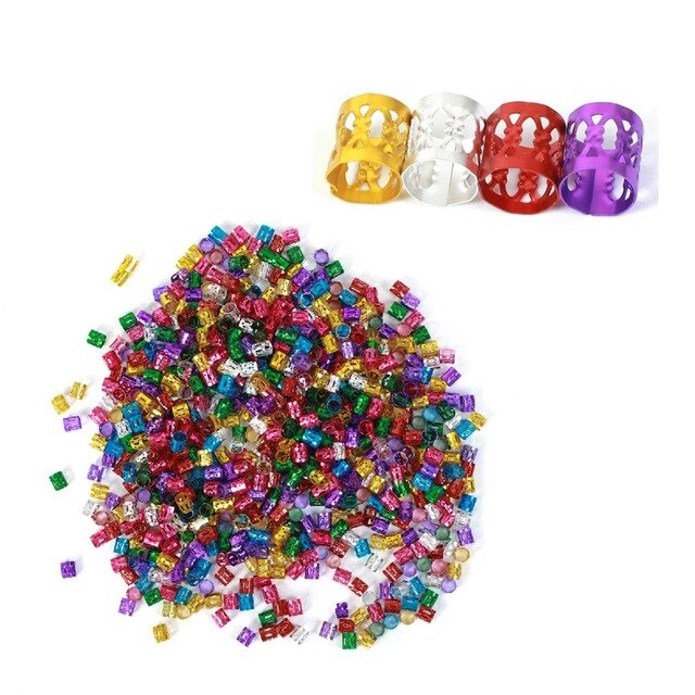 Tresses au Crochet couleur 7mm, perles rondes en acrylique pour tresses, bijoux de verrouillage pour enfants, filles et femmes, bricolage pièces/paquet: 012