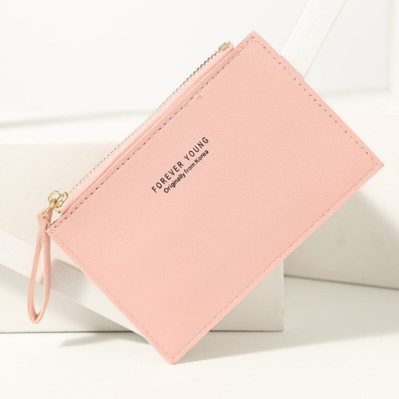 Men's and women's PU zipper card bag bank card bag ID card bag keychain coin bag cute student multi-card card holder