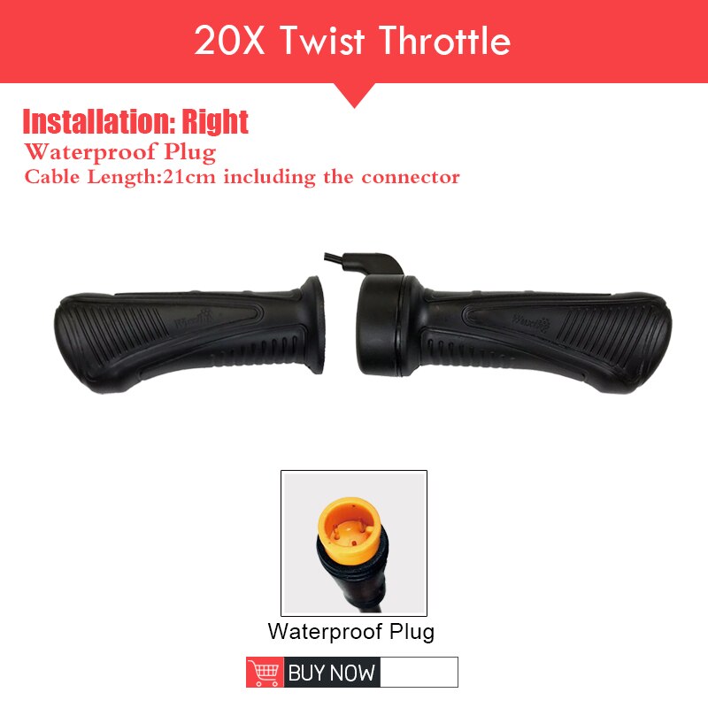 Electric Bicycle Finger Thumb Throttle ebike Whole Throttle Half Twist Throttle Handle for Electric Scooter Bike Conversion Kit: 20X Throttle WP