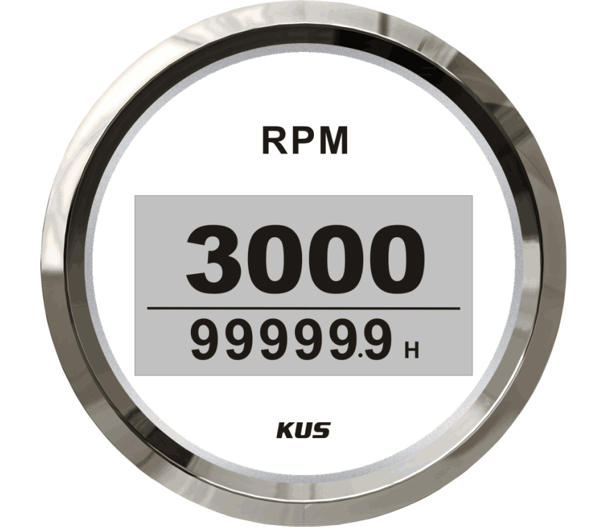 KUS wodoodporny obrotomierz morski samochód ciężarowy tachometr łodzi 0-3000 0-4000 0-6000 0-8000RPM z licznik godzin 85mm 12V 24V