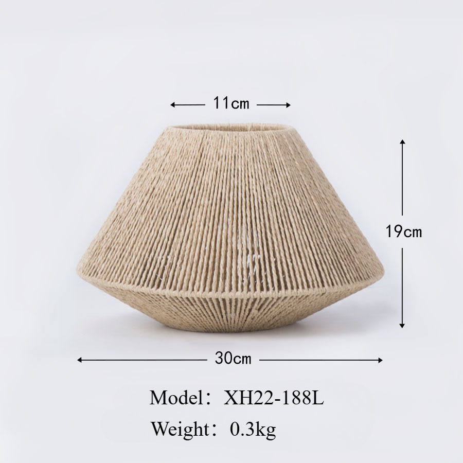 Landelijke stijl imitatie rotan lampenkap puur handgeweven papieren touw kamer gastgezin koffieshop handgemaakte creatieve verlichting decor: Bruin