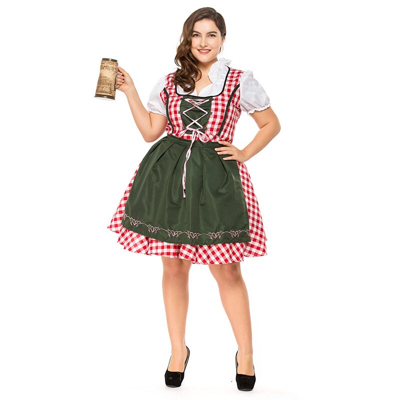 Robe Dirndl Femme - Style Oktoberfest - Taille Ajustable Avec Tablier - Tissu Traditionnel Confortable - Idéale Fêtes & Festivals