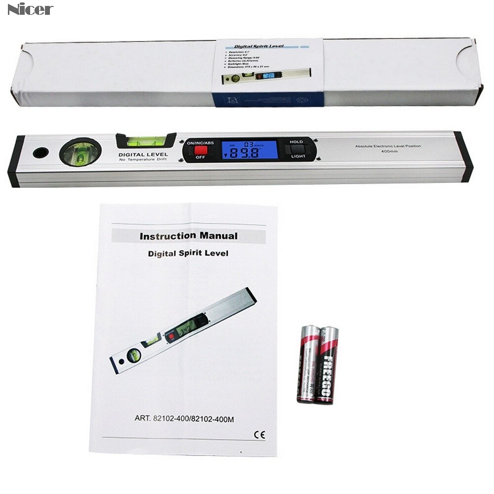 Digital Protractor Angle Finder Inclinometer Electronic Level 360 Degree Without Magnets Level Angle Slope Test Ruler 400mm