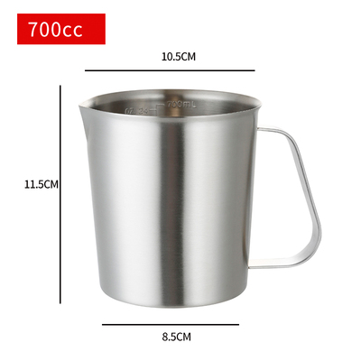500ml/700ml/1000ml/1500ml 304 rustfrit stål måleskala kop gradueret cylinder mælk te bageæg ske: 700ml