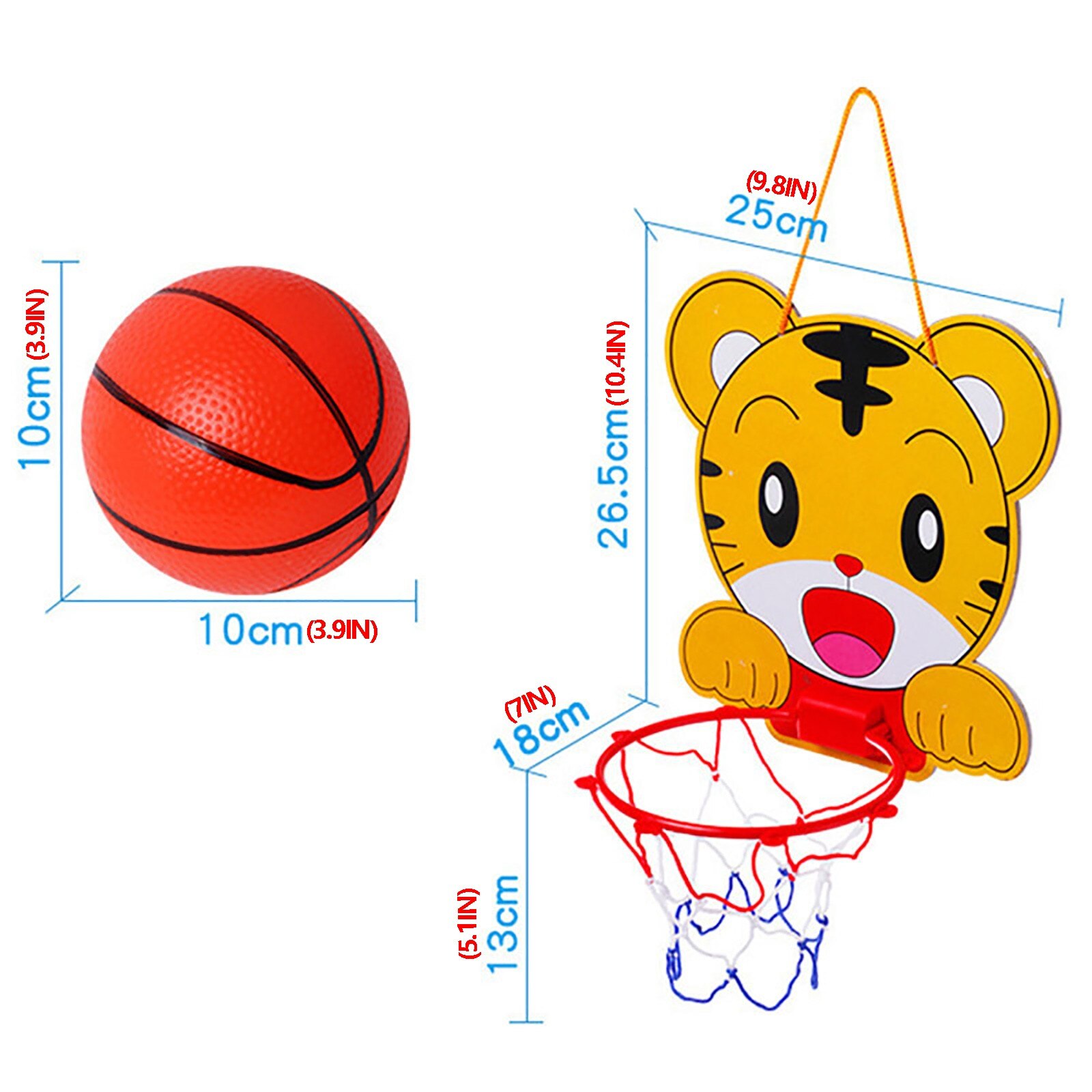 Tiger Basketball Band Rubbe Spielzeug Saugnäpfe einstellen Art Art Ich bin Freien Spiel Entwicklung Junge Interessante drinnen Sport Werkzeug Brinquedos