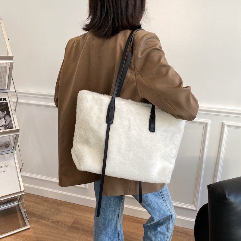 Borse a tracolla pelose per donna borse invernali borse e portamonete in morbida pelliccia sintetica morbida borsa a mano ad alta capacità da donna 6527