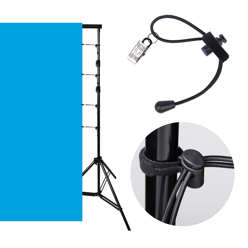 12 PCS/Lot Photo Video Studio Background Backdrop Clamps Clips Holder with 8.2 inches/21 cm Adjustable Elastic Cord