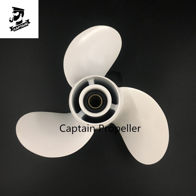 Hélice de popa 9 1/4x9 para motores yamaha, estria em alumínio com 8 dentes, hp, 15hp e 20hp