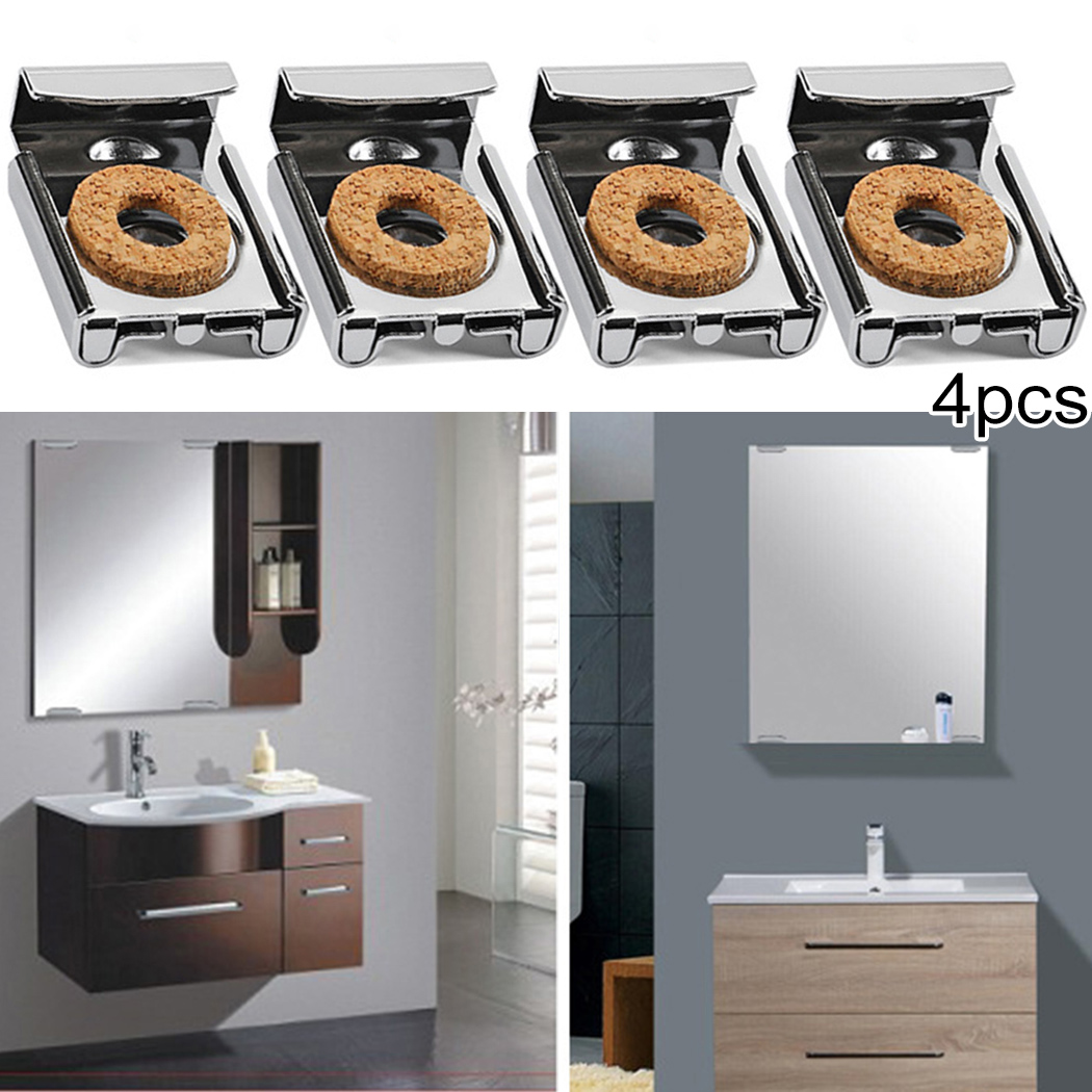 Frameless Bathroom Mirror Glass Wall Mounting Fixing Kit Hardware-With Screws Set 4-6mm 31mm*24mm*7mm