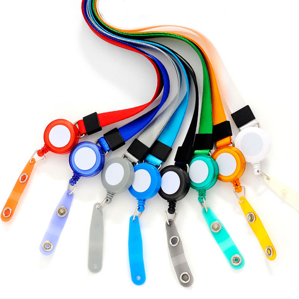 1PC Retractable Badge Holder Lanyard Neck Strap Nurse ID Badge Reel Credit Card Holders Keys Chain Name Tag Card Holder Office