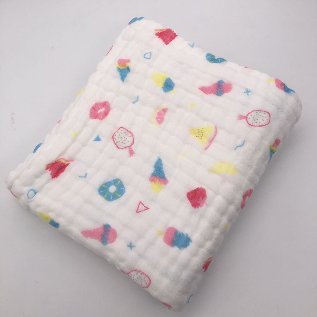 Babyfiltar nyfödd muslin swaddle 6 lager babyhandduk gasväv mjuk filt fast sängkläder set bomull sommartäcke: Brun -1