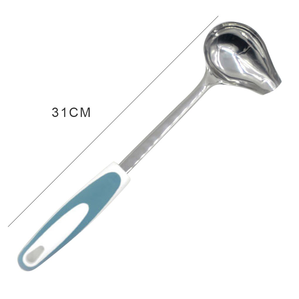 Mint Sauce Long Soup Ladle with Spout Stainless Steel Kitchen Serving Salad Dressing Gravy Spoon